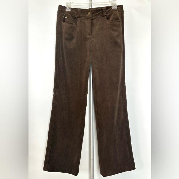 YANSI FUGEL Wide Leg Soft Corduroy 5 Pocket Brown Trouser Pants Size‎ 4 - Picture 1 of 8